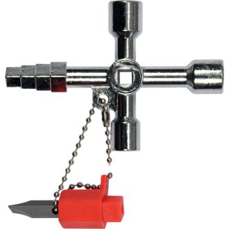   YT-66700 | Kapcsolószekrény (karbantartó) kulcs - négyágú + 2 adapter